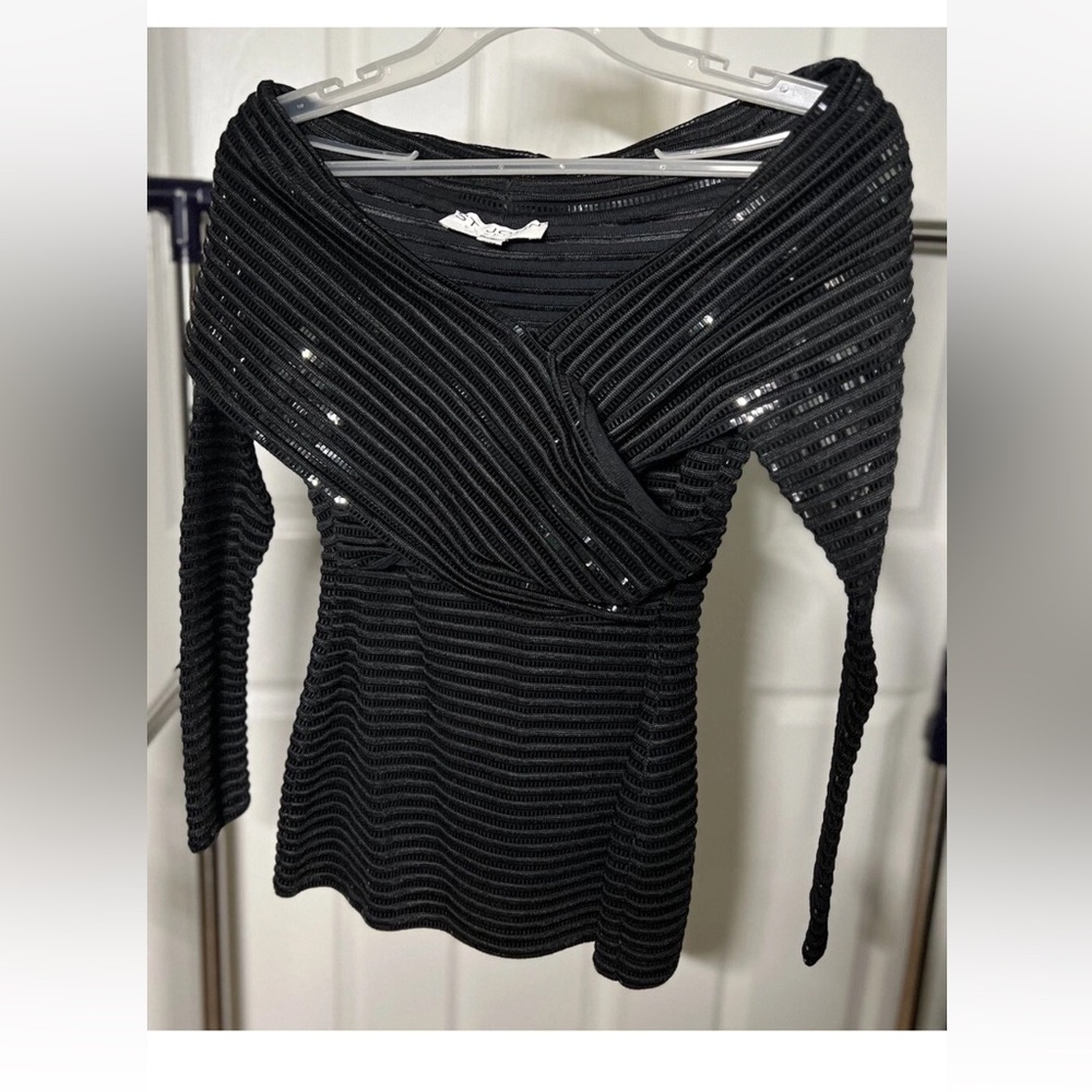 St. John Black Long Sleeve top